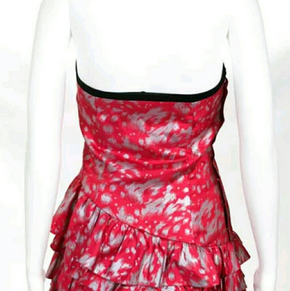 nwt MARC JACOBS RED SILK LOTUS TIERED dress prom - Picture 4 of 8